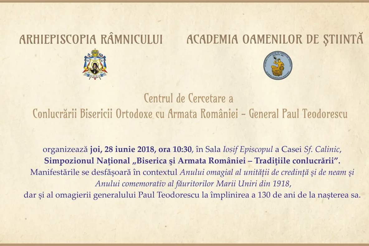Simpozion național la Mănăstirea Dintr-un Lemn
