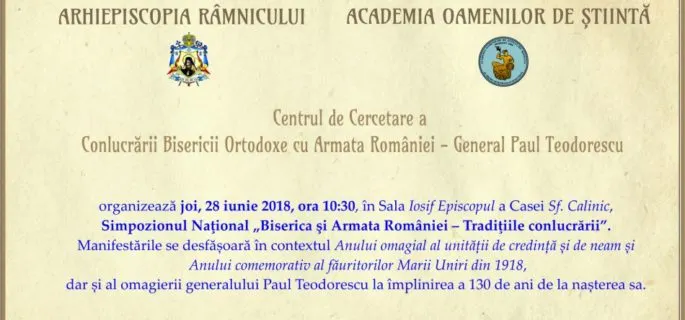 Simpozionul Naţional „Biserica şi Armata României – Tradiţiile conlucrării”