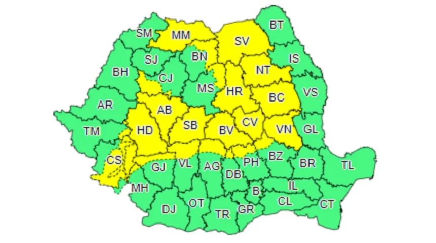 Ploile vor continua sa cada in judetul Valcea, până luni seară