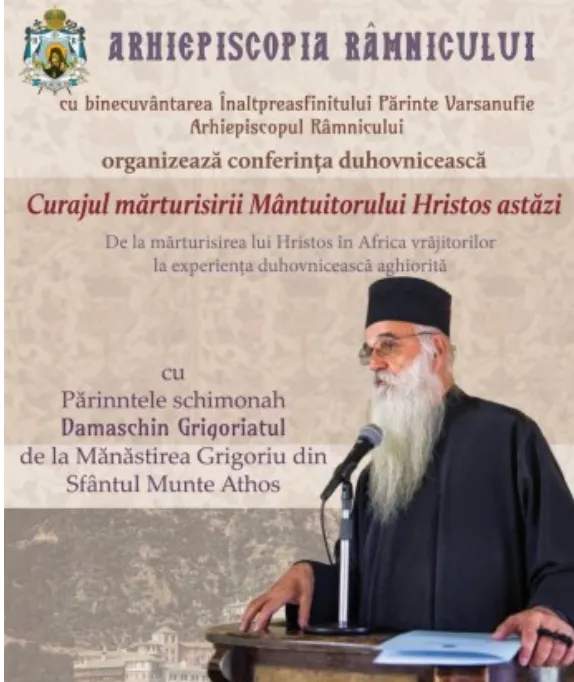 Preacuviosul schimonah Damaschin Grigoriatul la Arhiepiscopia Râmnicului