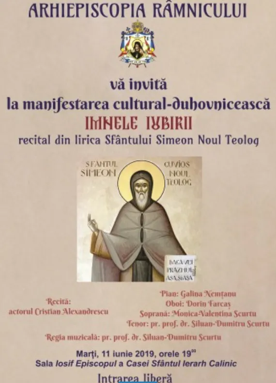 Arhiepiscopia Râmnicului îi invită pe râmniceni la recital
