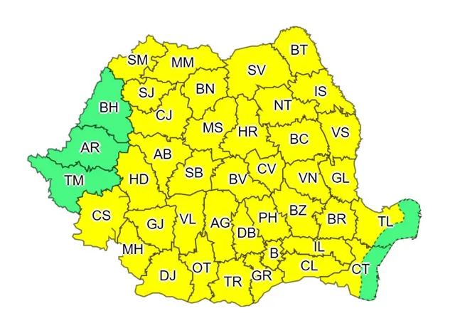 UPDATE Cod portocaliu pentru județele Vâlcea, Olt, Dolj și Gorj în această dimineață