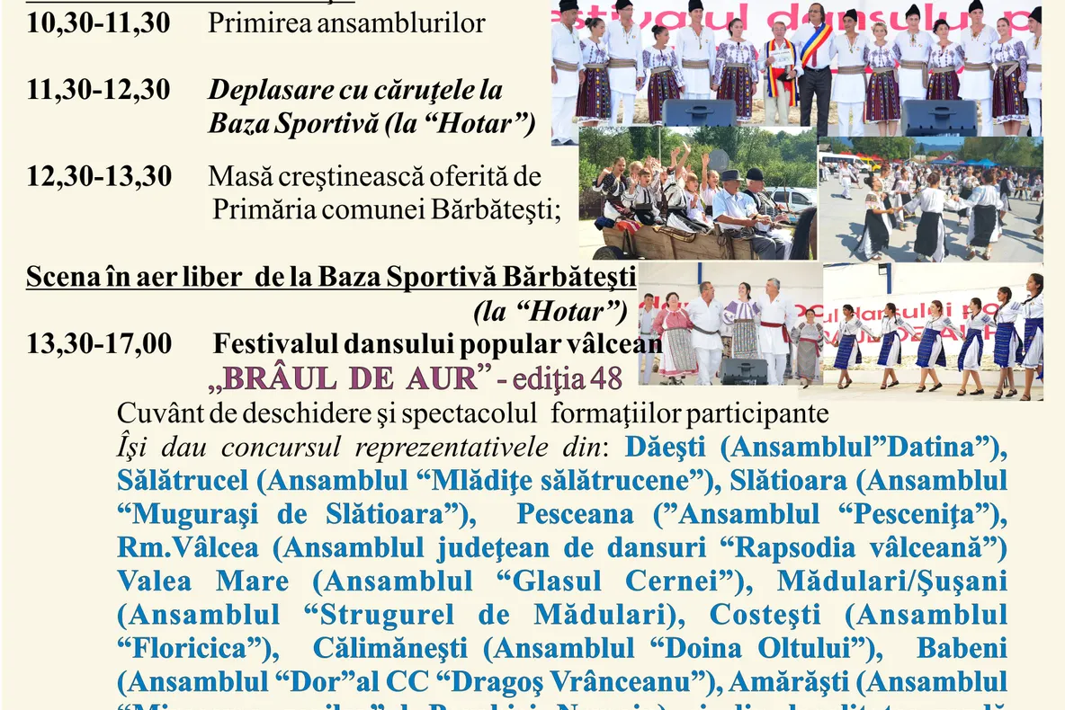 "Brâul de aur", sărbătoarea comunei Bărbătești !
