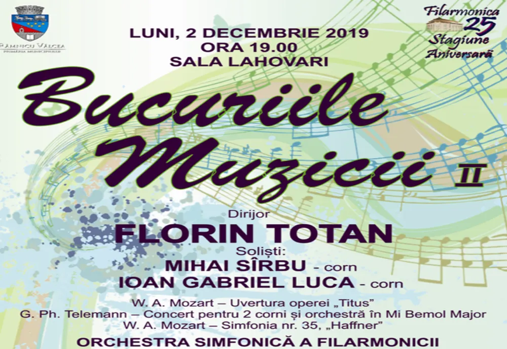 „Bucuriile muzicii” la filarmonica vâlceană