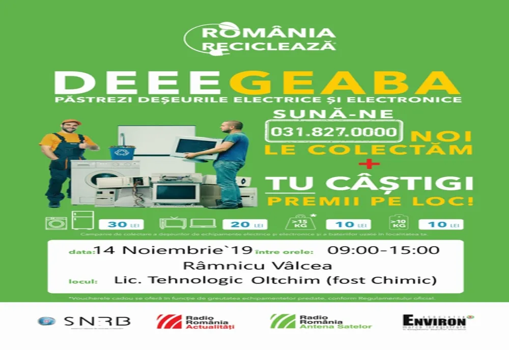 Locuitorii din Râmnicu Vâlcea participă la campania de colectare ”România reciclează”