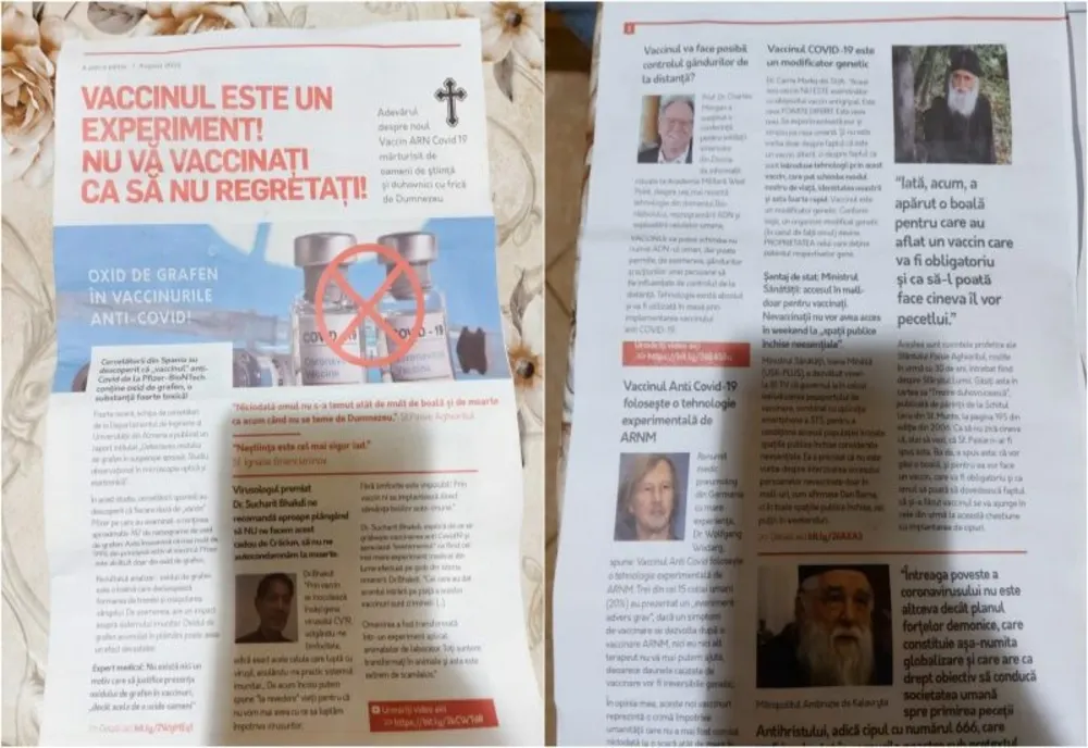 Broșură cu informații FALSE despre COVID-19, distribuită în localități din ALBA. Cine se află în spatele DEZINFORMĂRII