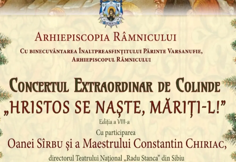 Concert de Colinde „Hristos Se naște, măriți-L!”, la Râmnicu Vâlcea