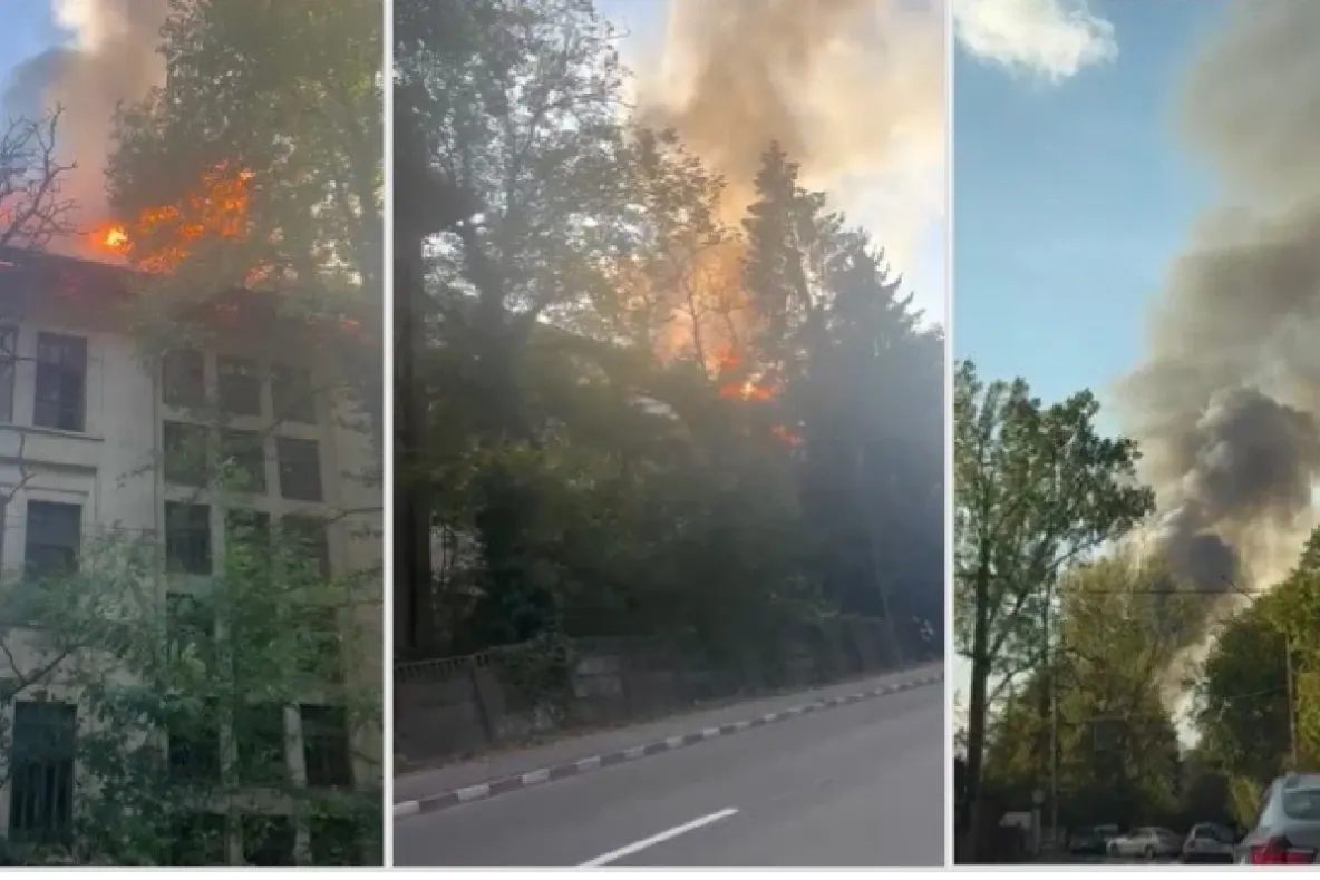 Incendiu la fosta unitate militară din Vlădești