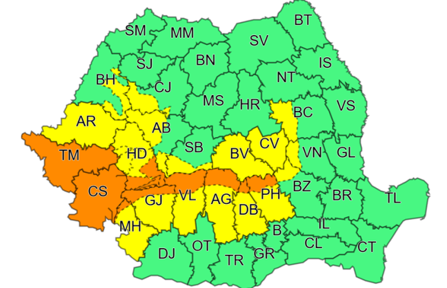 Vâlcea, sub incidenta codului portocaliu de ninsori