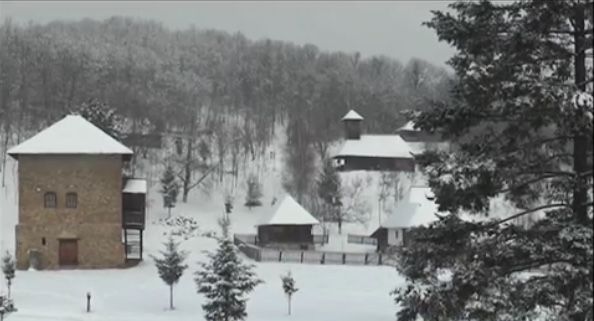 Muzeul Satului Vâlcean, sub zăpadă
