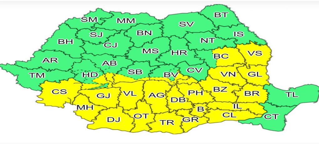 Codul galben de zăpadă a fost prelungit în Vâlcea