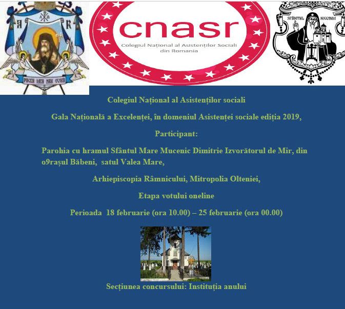 O parohie vâlceană participă la Gala Excelenței în Asistență Socială !