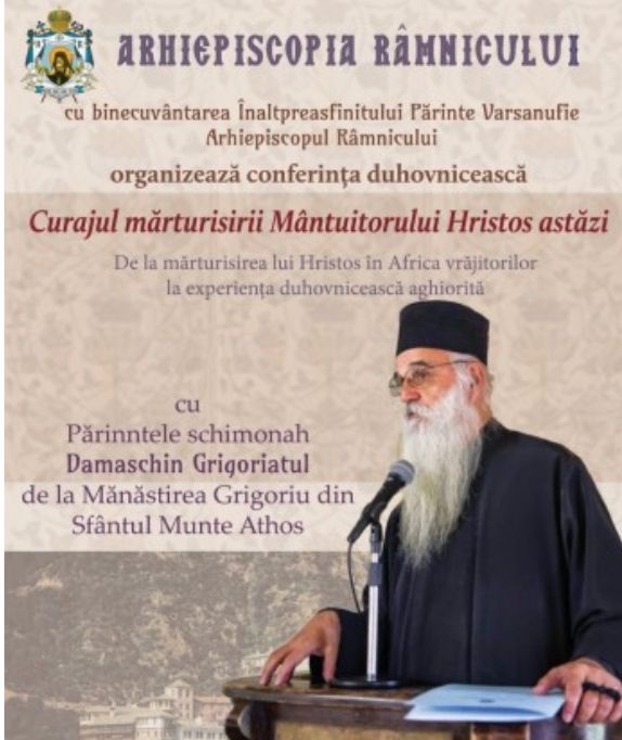 Preacuviosul schimonah Damaschin Grigoriatul la Arhiepiscopia Râmnicului
