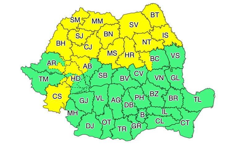 Vâlcea, sub incidența codului galben de vânt puternic