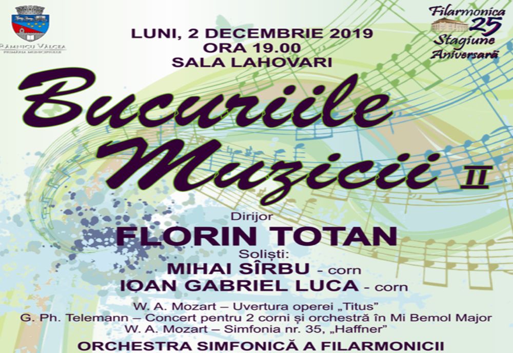 „Bucuriile muzicii” la filarmonica vâlceană