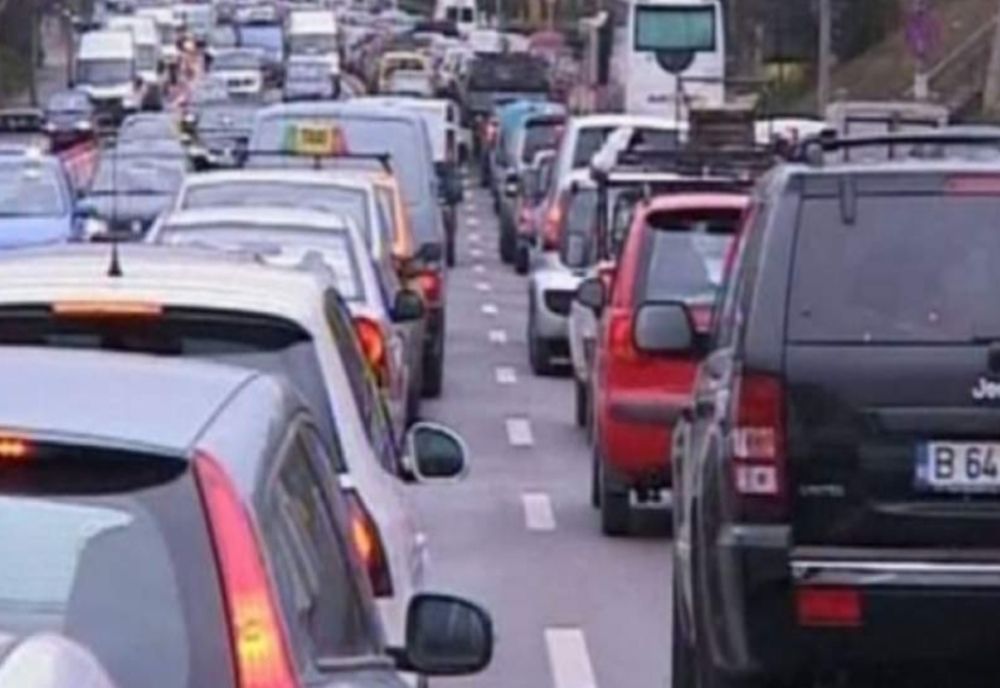 Aglomerație la intrarea în București, pe A1