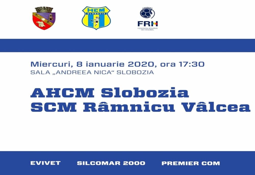 SCM Râmnicu Vâlcea va juca împotriva echipei HCM Slobozia