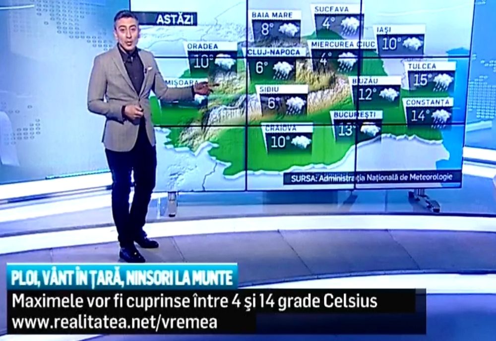 Ploi, vânt și ninsori astăzi în țară, anunță Petre Fumuru