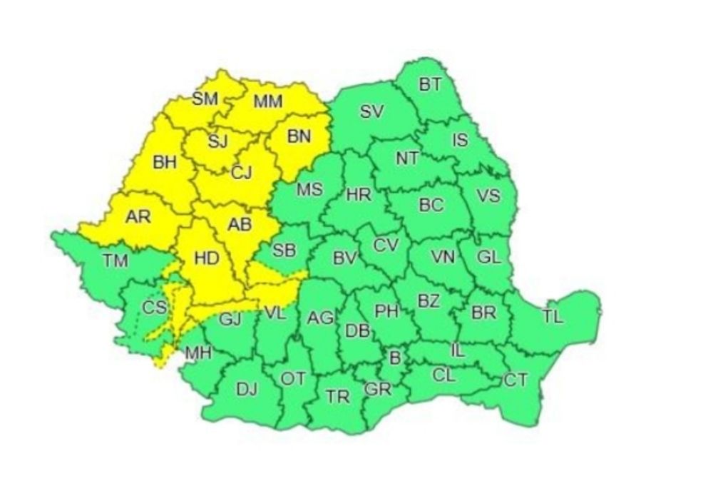 ANM: atenționare meteo cod galben de vreme severă