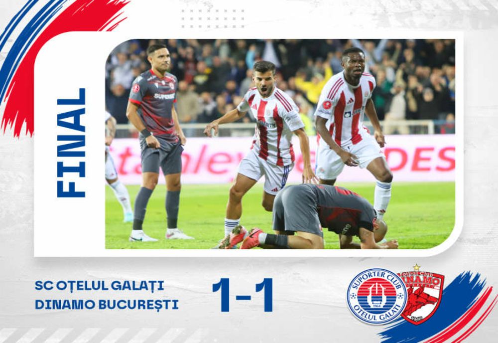 FOTBAL: OŢELUL GALAŢI - DINAMO 1-1, ÎN SUPERLIGĂ