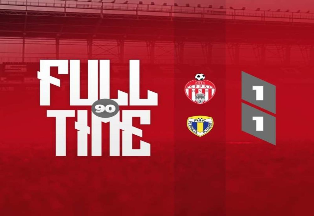 VIDEO FOTBAL: EGAL NESPERAT PENTRU SEPSI OSK SFÂNTU GHEORGHE CU PETROLUL PLOIEŞTI (1-1), ÎN SUPERLIGĂ