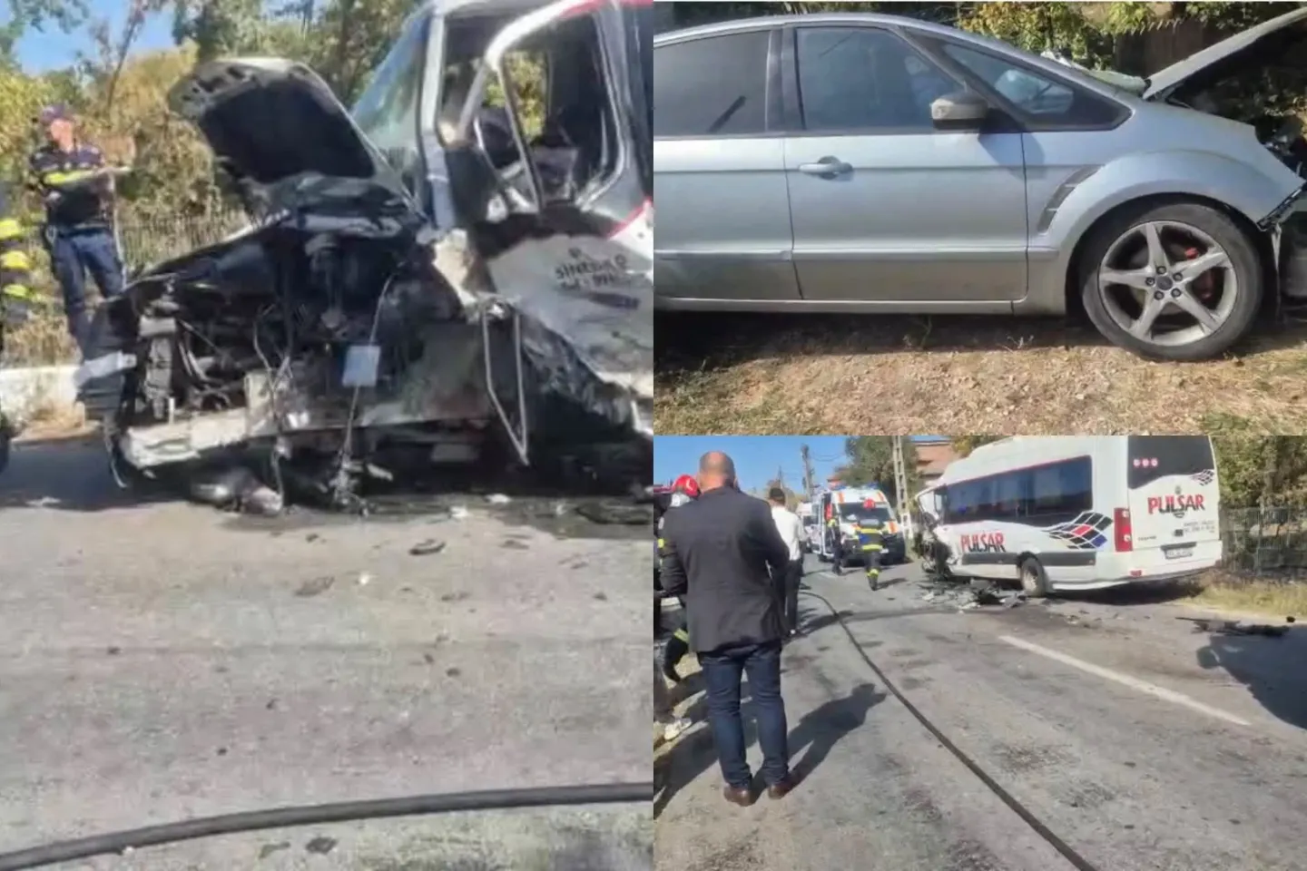 Accident între un microbuz şi un autoturism în județul Vâlcea. A fost activat Planul Roşu de Intervenţie