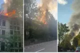Incendiu la fosta unitate militară din Vlădești