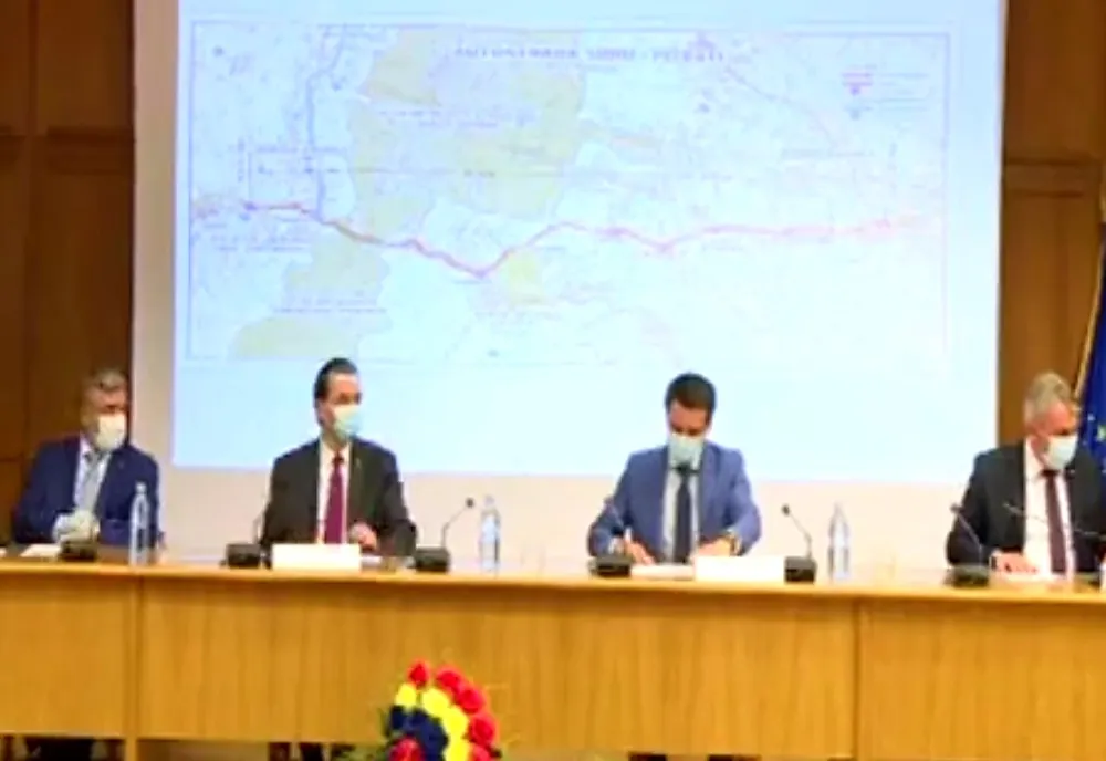Contractul pentru secțiunea 5 a autostrăzii Sibiu- Pitești, semnat astăzi, in prezența premierului