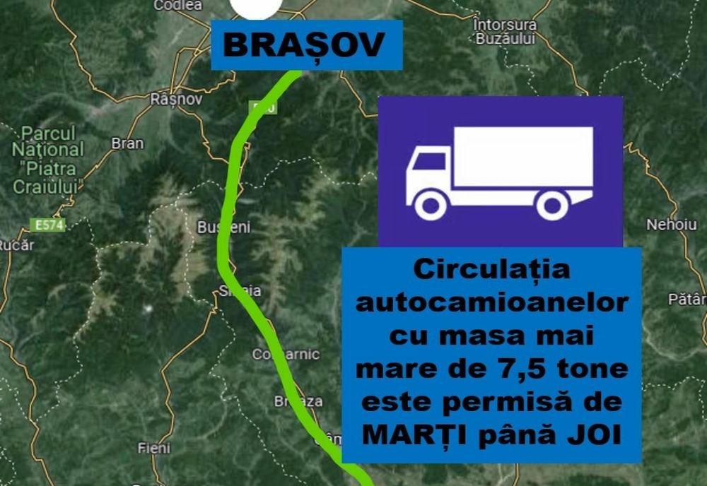 S-a ridicat restricția de tonaj pe DN1, Ploiești – Brașov, pe perioada închiderii circulației pe Valea Oltului!