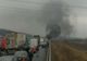 Mașină în flăcări pe autostrada București-Pitești. Intervin pompierii de la ISU Dâmbovița